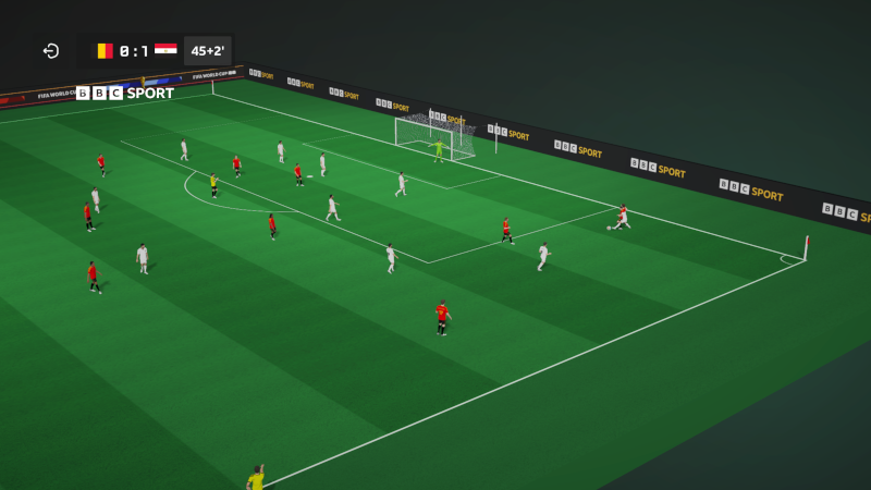 In-game overview of Belgium vs Egypt, first half